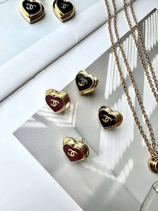THS-无 香家 轻松的时髦感 珐琅爱心系列项链耳饰 5色 CU1344 商品图6