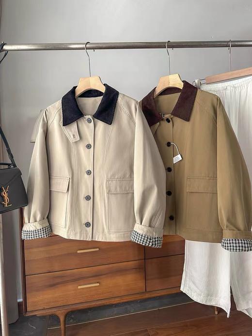 F032579日常通勤百搭休闲质地轻盈灯芯绒领夹克短外套 商品图0