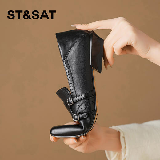 星期六26春新款法式优雅双扣带乐福SSE1111C1M 商品图10