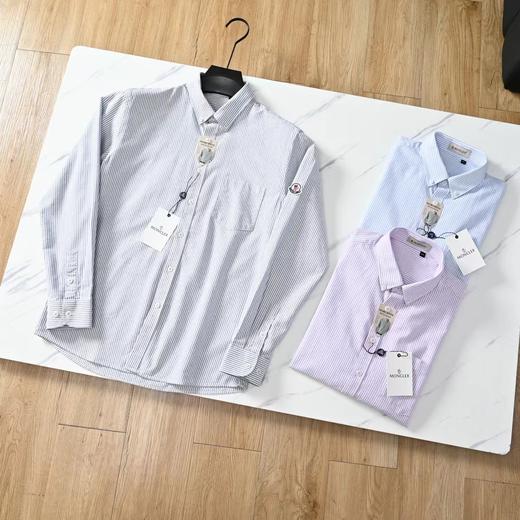 F032534春季新款休闲日常高品质男士纯棉条纹长袖衬衫 商品图3