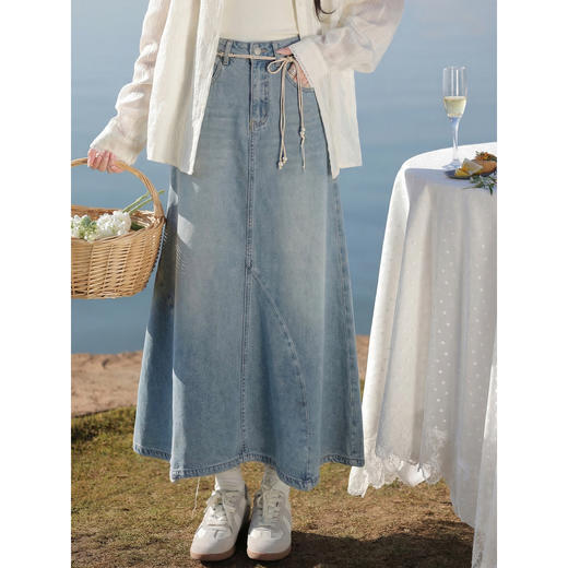 鹿向南【0328/20:00新品前一小时5折】蓝色半身裙 商品图0