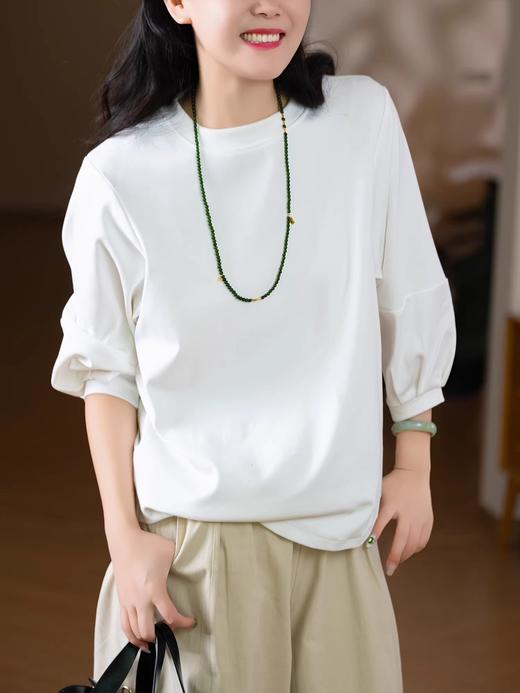 七分灯笼袖宽松T恤 专柜级质感！ 商品图5