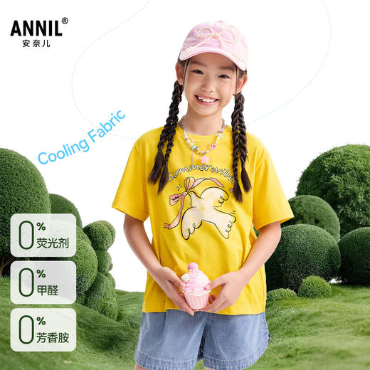 女童圆领短袖针织衫夏季新款安奈儿童装EG621708 商品图1