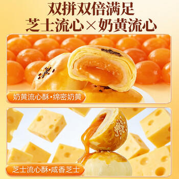 猪兄流心蛋黄酥1500g礼盒装雪媚娘糕点办公室解馋零食独立包装送礼 /休闲食品 /中式糕点 /蛋黄酥 商品图0