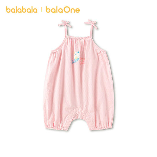 【balaOne】巴拉巴拉宝宝连体衣婴儿哈衣女童2026款吊带设计甜美 商品图4