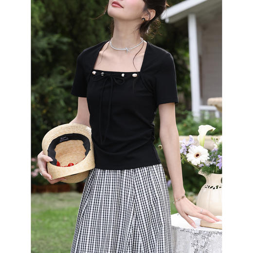 鹿向南【0328/20:00新品前一小时7折】黑色T恤 商品图3