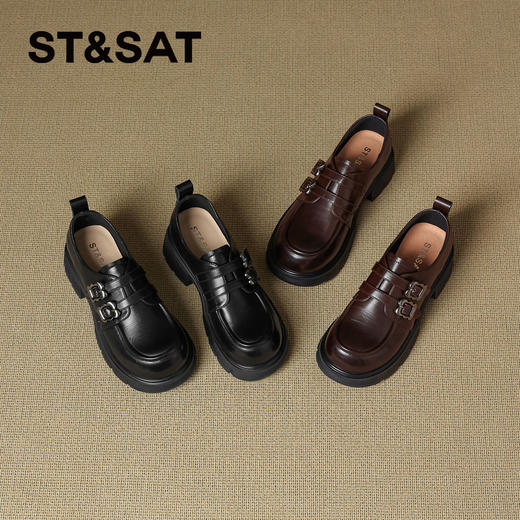 星期六26春新款学院风厚底花花乐福鞋SSE1112C3Y 商品图9