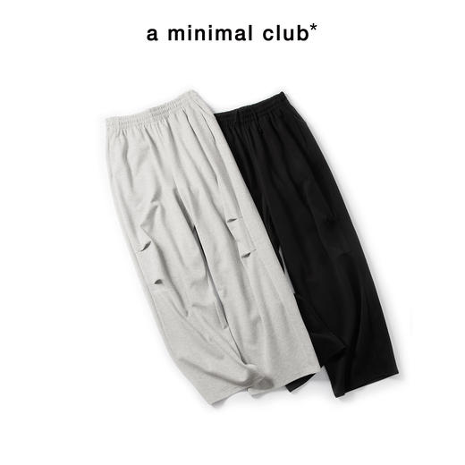 a minimal club舒温暖皮直筒卫裤膝盖立体双褶宽松秋冬AM5CSP05 商品图0