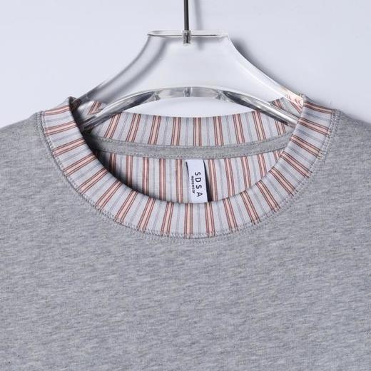 26T242SDSA男装2026新款高贵轻奢潮牌拼接小众设计圆领短袖T恤百搭上衣 商品图2