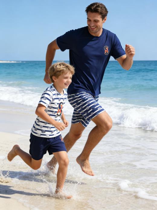 【亲子莫代尔】 SCHIESSER德国舒雅男士夏日海洋系列莫代尔短袖短裤套装39/24328H 商品图10