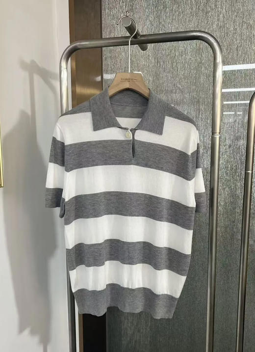 原单polo领撞色条纹针织上衣（均码85-125可穿） 商品图6