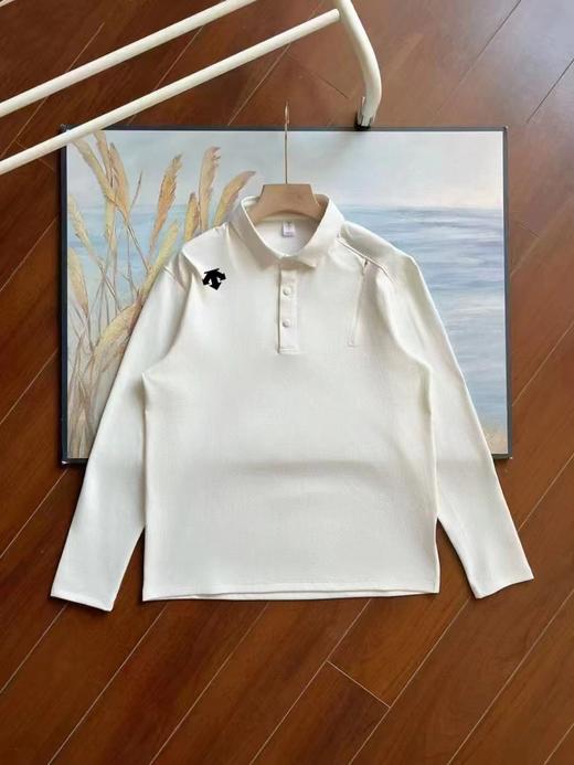 F032555小翻领门襟排扣运动商务设计款长袖POLO衫上衣 商品图6