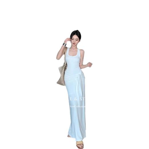 设计款裙子 春夏连衣裙配腰带 遮肚子辣妹U领修身显瘦工字背心长裙 吊带裙 商品图2
