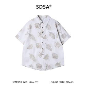 SDSA男装2026新款高贵轻奢简约刺绣贝壳海螺设计短袖衬衫百搭时尚
