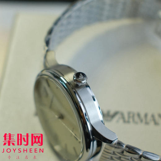 原单阿玛尼AR60082｜男士机械腕表 表界的“奶油风”天花板，米白色表盘+银针+精钢编织带 商品图4