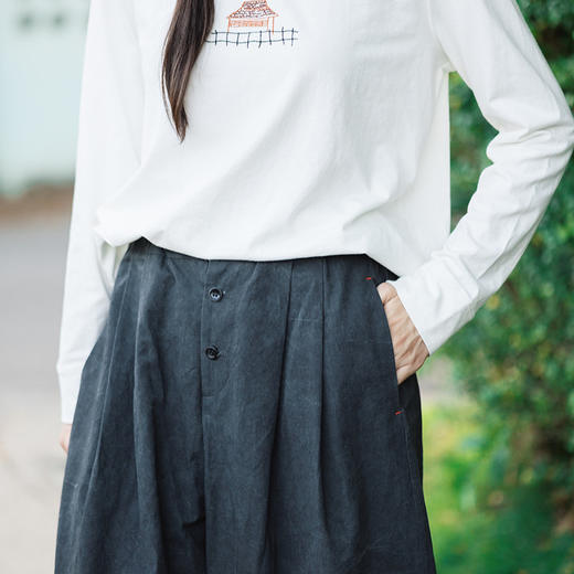 绽放169朵/脏染裤*春季纯棉阔腿裤全腰松紧复古松弛感百搭休闲裤 商品图3