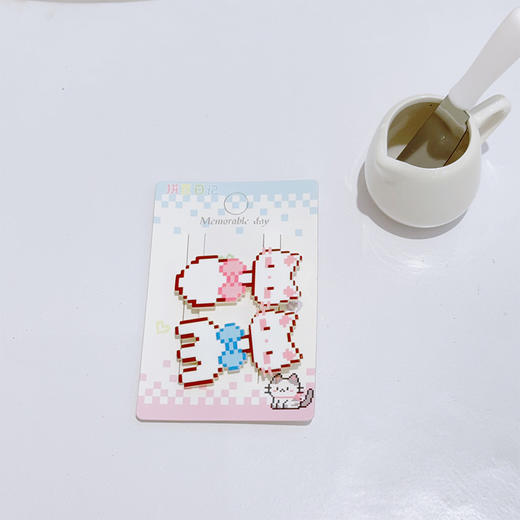 ZY拼豆猫咪叉勺对夹对装发夹-纪念日百货门店同款170496045 商品图2