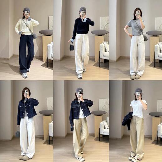 F032577天丝莫代尔棉柔软高腰显瘦牛仔裤后松紧腰阔腿香蕉裤 商品图9