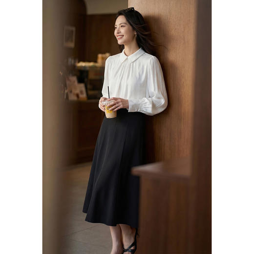 米思阳2026春季法式高级感灯笼袖上衣减龄小翻领OL时尚衬衫女4264 商品图4