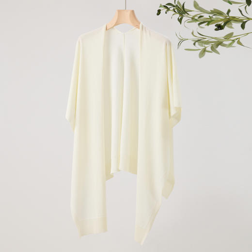 三彩2026新款冰感夏日轻薄针织披肩遮阳极简风通勤宽松廓形大气女 商品图3
