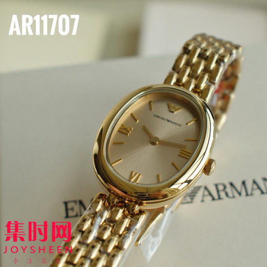 原单阿玛尼AR11707 女士腕表｜复古金表界的“颜值天花板” 白鹿同款 椭圆香槟盘+钢带 商品图3