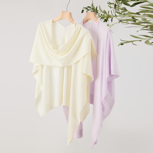 三彩2026新款冰感夏日轻薄针织披肩遮阳极简风通勤宽松廓形大气女 商品图1