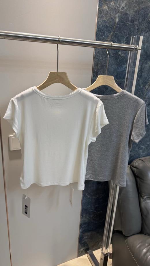 F032540一包两件春夏款慵懒感短款修身休闲运动百搭女士短袖T恤 商品图5