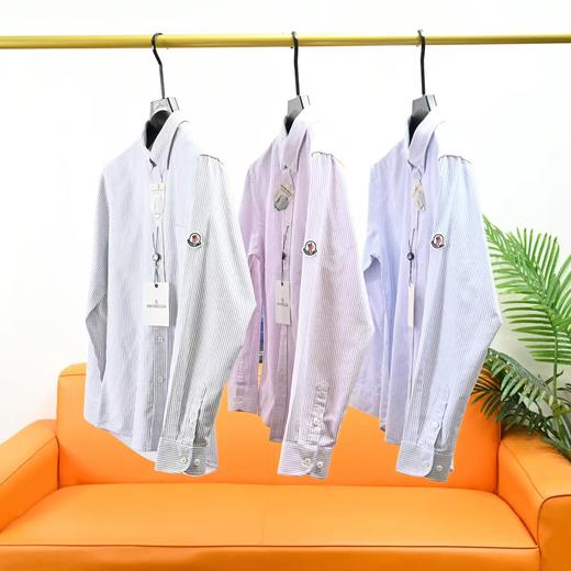 F032534春季新款休闲日常高品质男士纯棉条纹长袖衬衫 商品图0