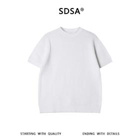 SDSA男装2026新款高贵轻奢韩系简约纯色针织圆领短袖T恤休闲百搭