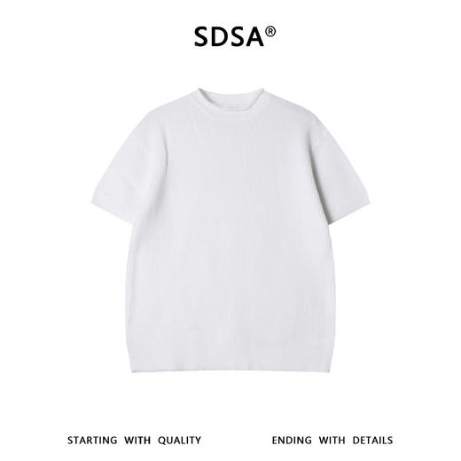 SDSA男装2026新款高贵轻奢韩系简约纯色针织圆领短袖T恤休闲百搭 商品图0