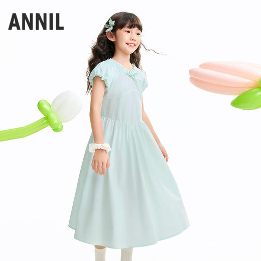 女童短袖连衣裙夏季新款安奈儿童装EG623543 商品图0