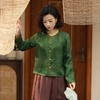 西子/花开长安22姆米桑蚕丝花萝红云纱双面穿外套/WTTJ1114 商品缩略图1