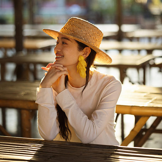 绽放161朵/树屋T*汉麻棉混纺圆领针织长袖绣花T恤女上衣宽松显瘦 商品图1