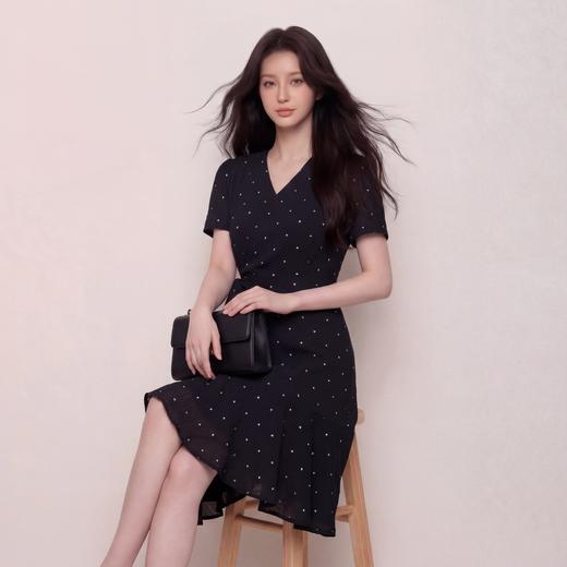 奢姿大码女装2026夏季减龄绑带设计碎花裙子胖妹妹时尚V领连衣裙9962854672 商品图2