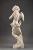 独角鹿西洋古董1907年法国雕塑家E. Thivier签名白色大理石精雕人物雕塑《沉思的小爱神》 商品缩略图2