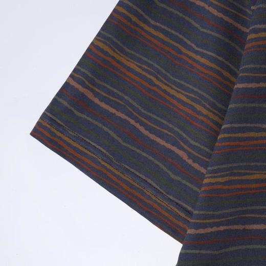 26T241SDSA男装2026新款高贵轻奢时尚撞色条纹圆领短袖T恤百搭宽松上衣 商品图3