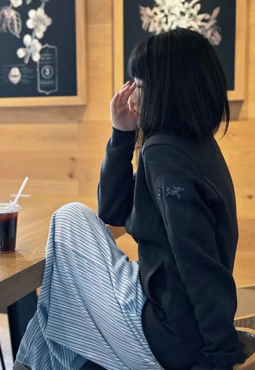 F032507新款户外吸湿排汗修身弹力运动保暖立领抓绒衫情侣款外套 商品图5