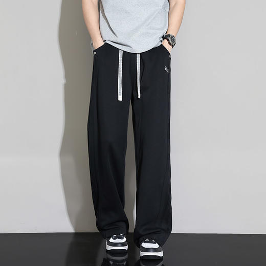 【DYF】【纯棉】大依优型大码男装春季阔腿长裤潮流休闲百搭松紧腰长裤 商品图2