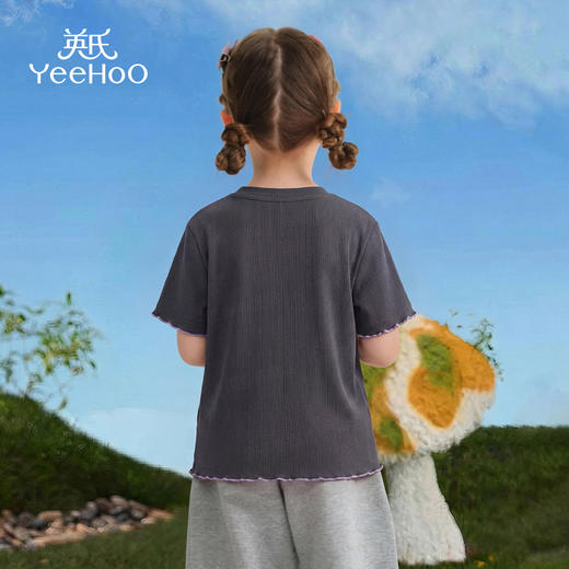 【英氏】【抑菌花边短袖】【110-160】女童夏季短袖T恤 商品图9