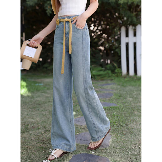 鹿向南【0328/20:00新品前一小时7折】蓝色牛仔裤 商品图4