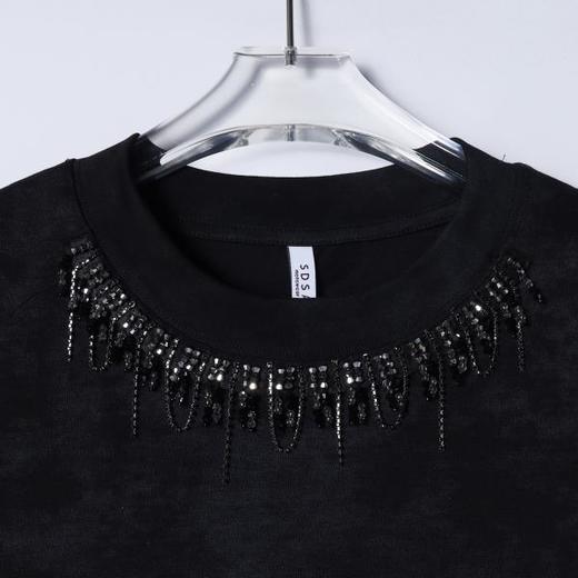 26T221SDSA男装2026新款高贵轻奢潮牌肌理流苏钻链短袖T恤百搭重工上衣 商品图2