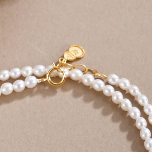 子佩集【蝴蝶鱼你】银S925珍珠惜王妃手链【QNS0021-7】3mm珠镀金狐狸葫芦2601 商品图4