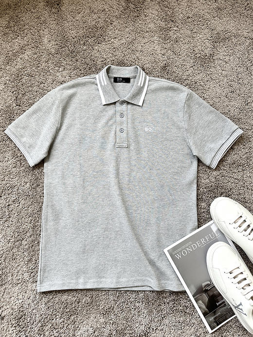 THS-限时 bos家 男士珠地网眼舒适透气翻领polo 4色 AH2515 商品图6