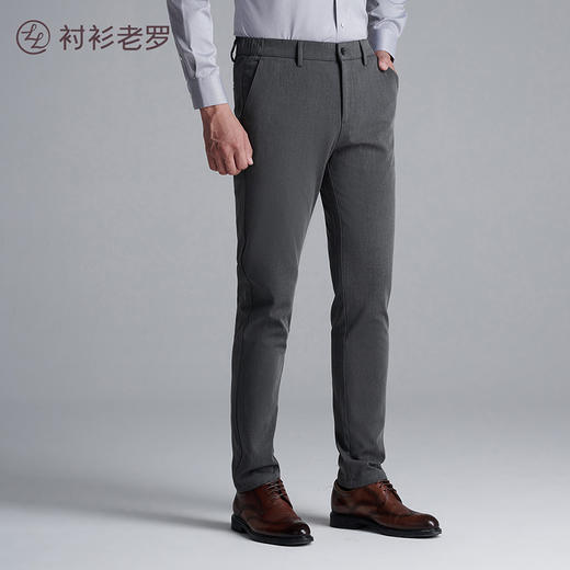 <总裁二代复合男裤>衬衫老罗男士秋冬弹力加绒商务休闲长裤西装裤H226801D 商品图0