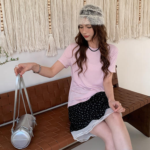 【79.9元2件】森岛 春夏莫代尔蚕丝羊毛针织衫 超柔裸感显瘦T恤衫 商品图3