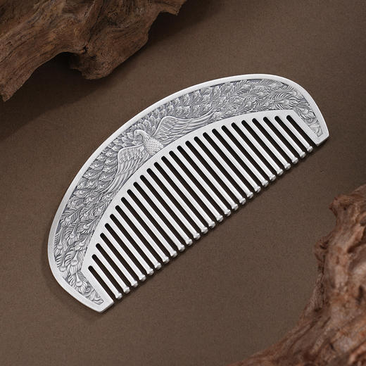 子佩集【凤舞福华】银S999梳子【BX0460992】凤凰展翅2602 商品图0