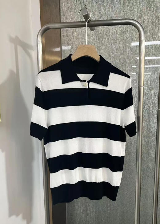 原单polo领撞色条纹针织上衣（均码85-125可穿） 商品图9
