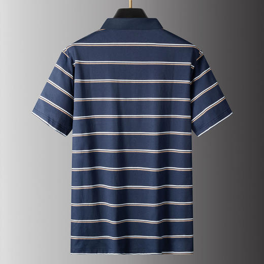 【DPS】【纯棉】大依优型大码男装夏季翻领条纹polo衫短袖舒适休闲上衣 商品图4