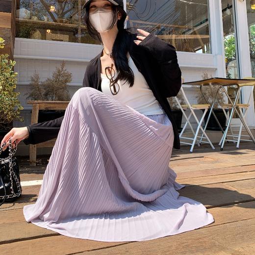 雨雾紫藤压褶半裙，名副其实的「仙女裙」，高级显白 商品图4