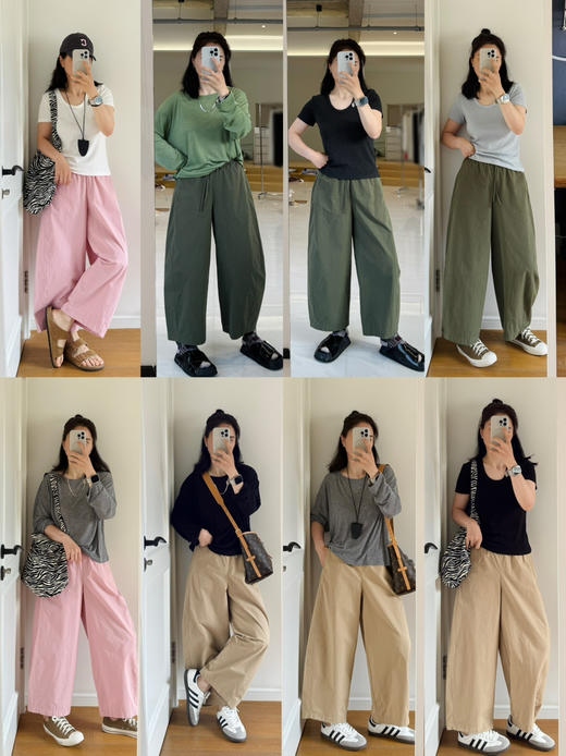 拿捏春日-松弛感酵洗棉九分休闲茧型裤【包邮+三天无理由退换】 商品图1